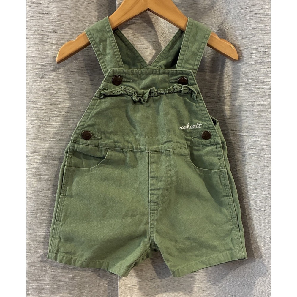 Carhartt‎ Toddler Girls Green Short Talls Size 12 Months Outdoor Farm